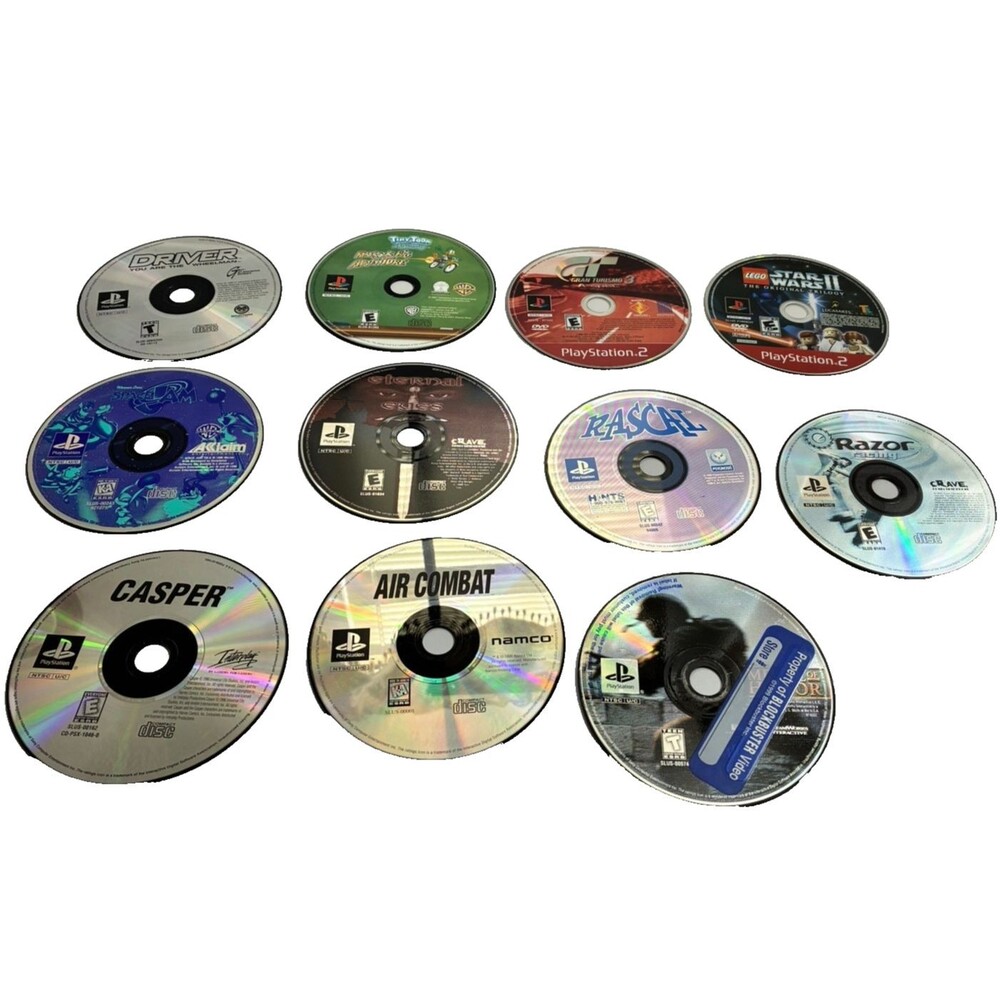 PlayStation 1 and 2 Video Games Lot of 11 Disc Only Lego Star Wars Space Jam